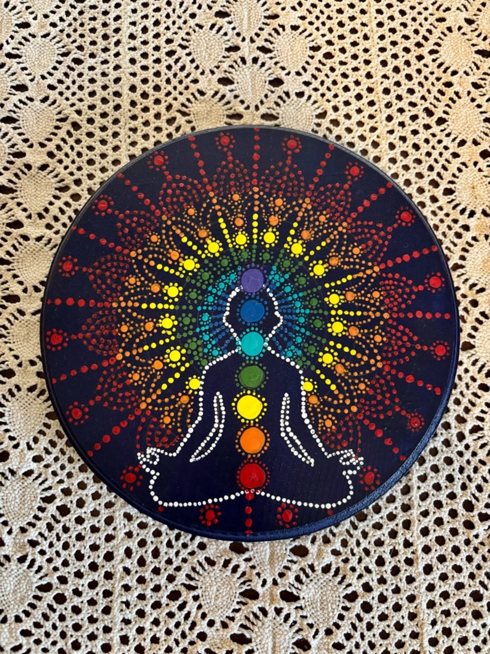 Dot Art Wall Paintings of Chakra & Tree Yoga Pose